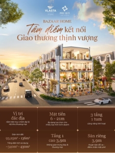 Loại hình sản phẩm Bazaar Home của phân khu Phú Quý tại Vlasta Thủy Nguyên